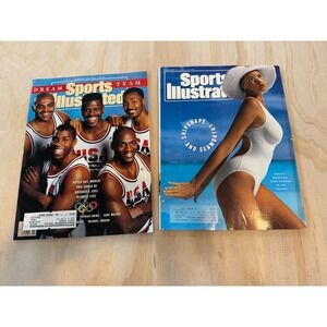 1991 Sports Illustrated Lot (2) Swimsuit & Dream Team Jordan Magic